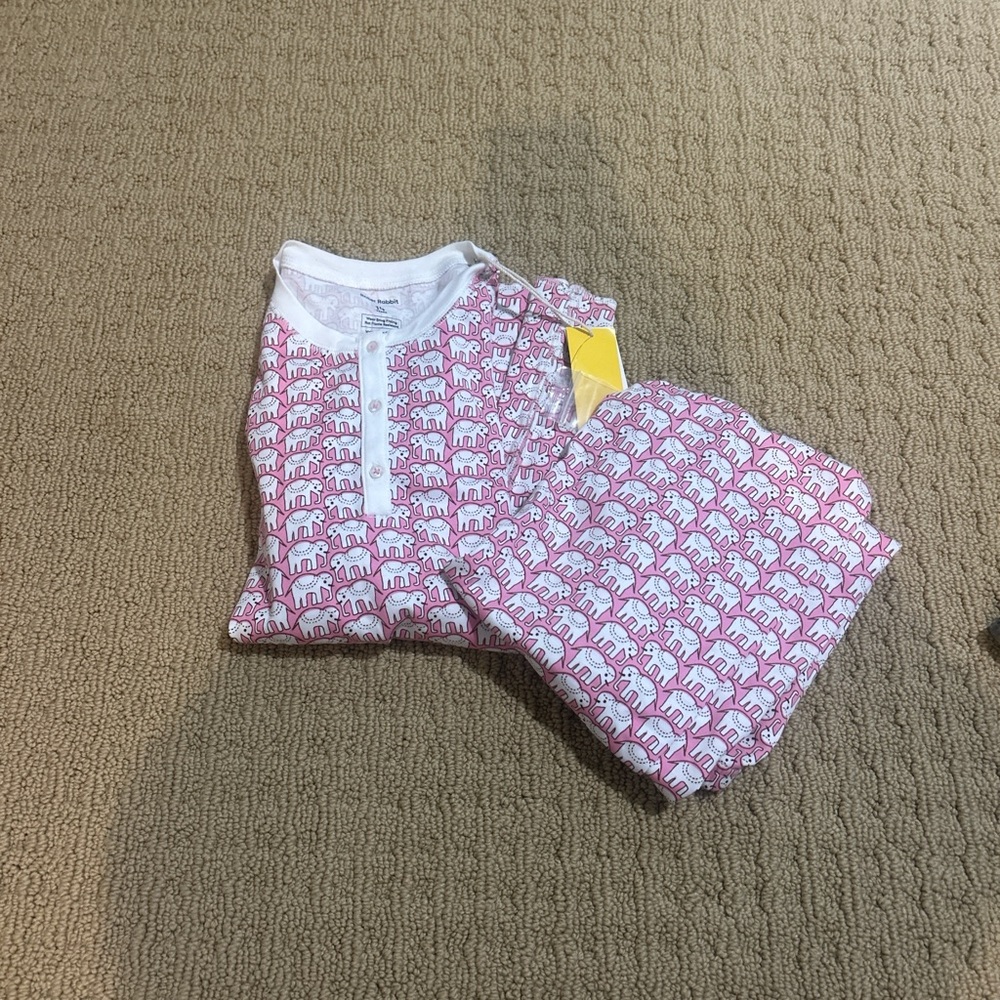 Roller Rabbit Kids Pajamas - Pink Elephant Print NEW W TAGS!